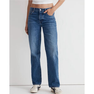 Madwell Tall Low-Slung Straight Jeans 33 Slouchy New 100% Cotton Palmina Wash